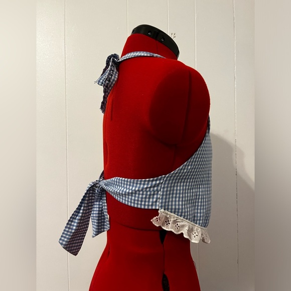 Blue and White Halter Crop Top Gingham - Picture 4 of 5